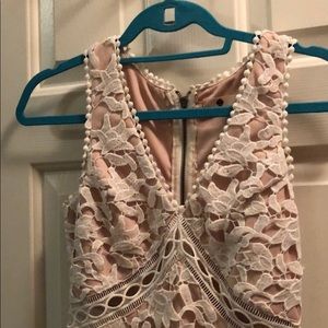 Thick strapped lace flower embroidered dress